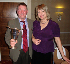 Syngenta Seeds Nigel Kingston is presented with NIABs Variety Cup Award by NIAB chief executive Dr Tina Barsby